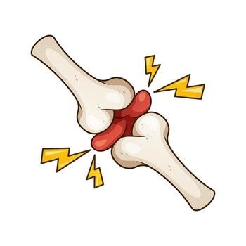 inflammation and pain in the joints cartoon isolated on white background vector