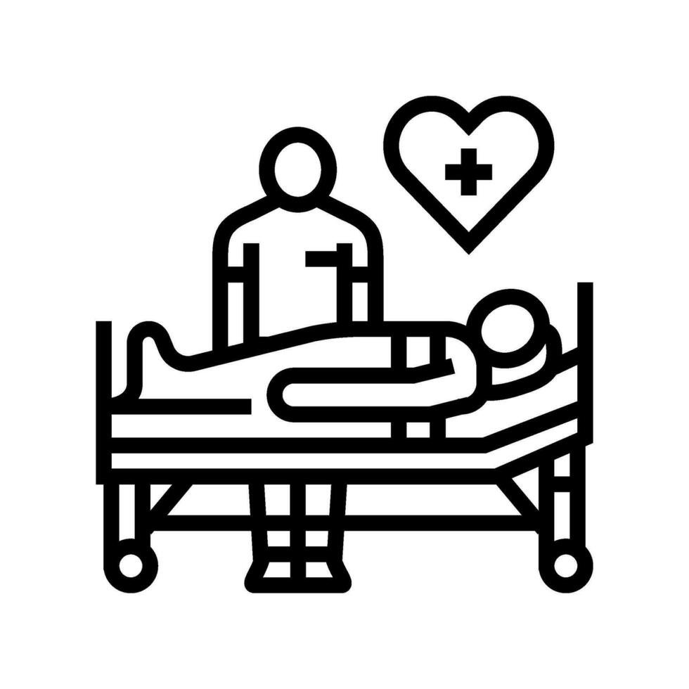 postoperative care surgeon line icon illustration vector